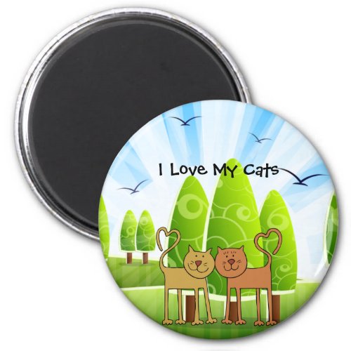 I Love My Cats charming refrigerator magnet