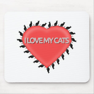 I Love My Cats Mouse Pad