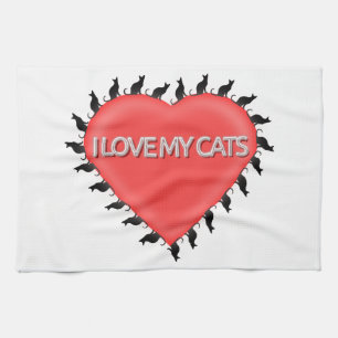 I Love My Cats Towel