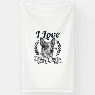 I Love My Cattle Dog Vintage Engraving Design_1 Banner