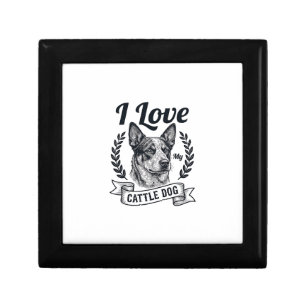 I Love My Cattle Dog Vintage Engraving Design_1 Gift Box