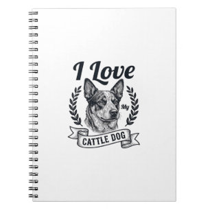 I Love My Cattle Dog Vintage Engraving Design_1 Notebook