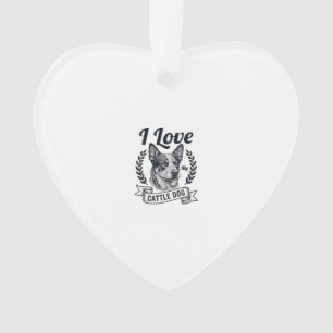I Love My Cattle Dog Vintage Engraving Design_1 Ornament