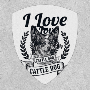 I Love My Cattle Dog Vintage Engraving Design_1 Patch