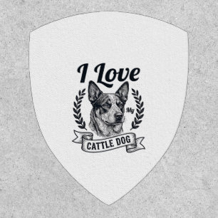 I Love My Cattle Dog Vintage Engraving Design_1 Patch