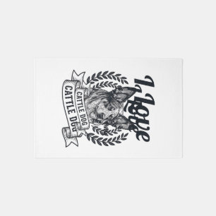 I Love My Cattle Dog Vintage Engraving Design_1 Rug