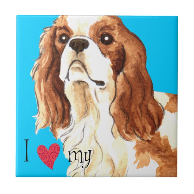 I Love my Cavalier Ceramic Tile (Front)