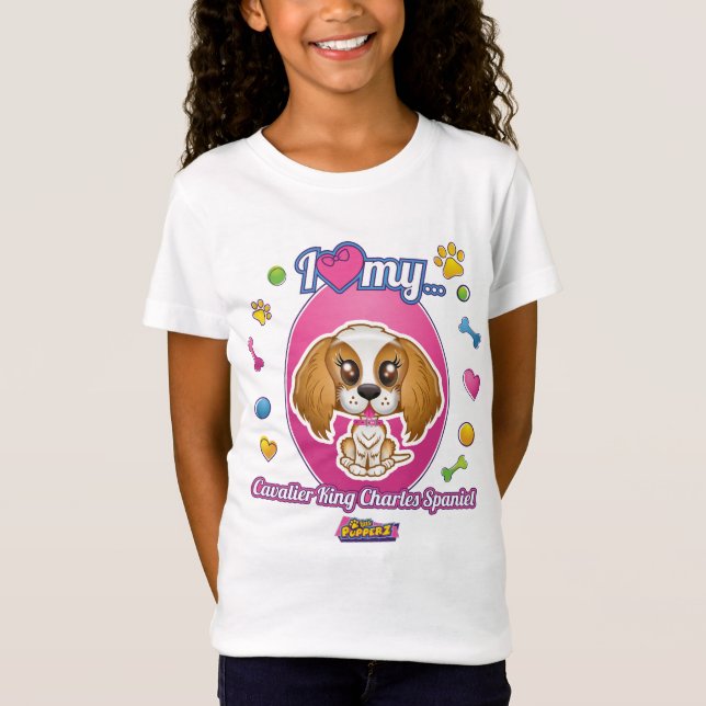 I Love My Cavalier King Charles Spaniel Apparel T-Shirt (Front)