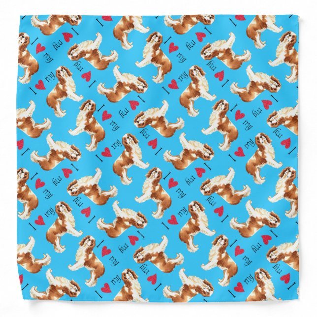 I Love my Cavalier King Charles Spaniel Bandana (Front)