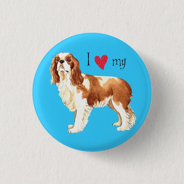 I Love my Cavalier Pinback Button (Front)