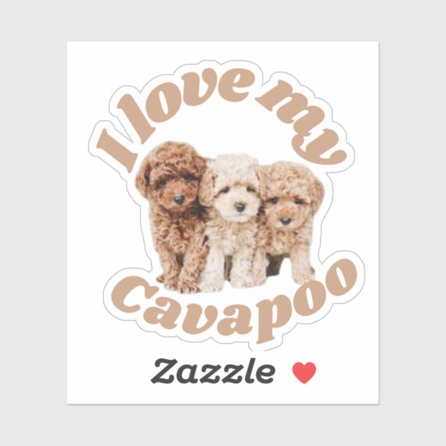  I Love My Cavapoo Dog Lover Cavoodle Owner Sticker (Sheet)