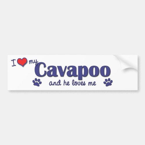 I Love My Cavapoo Male Dog Bumper Sticker
