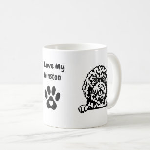 I Love my CAVAPOO   Name & Paw Print Coffee Mug