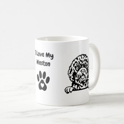I Love my CAVAPOO  Name  Paw Print Coffee Mug