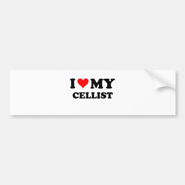 I Love My Cellist Bumper Sticker (Front)