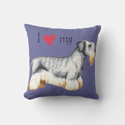 I Love my Cesky Terrier Throw Pillow