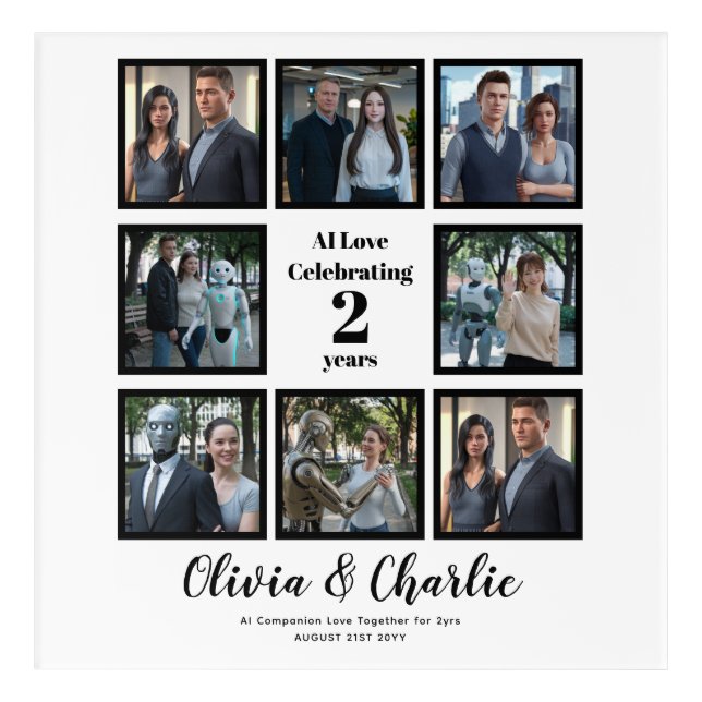 ❤️I Love My Chatbots Create Own Photo Acrylic Print (Front)