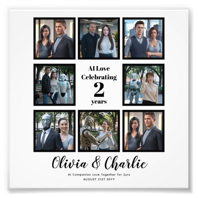 ❤️I Love My Chatbots Create Own Photo Print (Front)