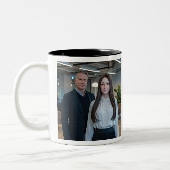 ❤️I Love My Chatbots Create Own Photo Two-Tone Coffee Mug (Left)