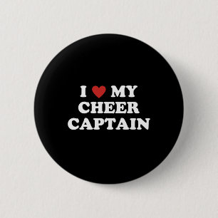 I Love My Cheer Captain, Cheerleading Mom Dad Button