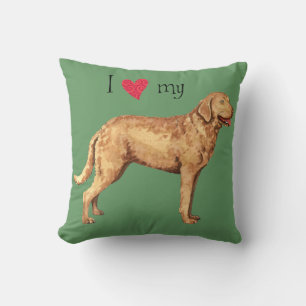 I Love my Chesapeake Bay Retriever Throw Pillow
