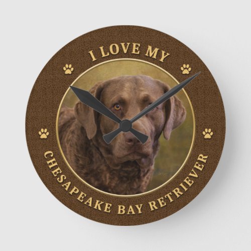 I Love My Chesapeake Bay Retriever Wall Clock