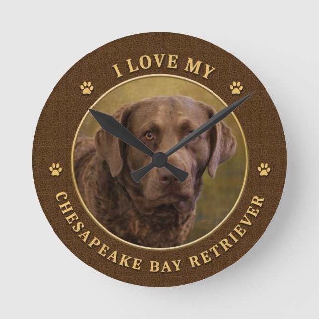 I Love My Chesapeake Bay Retriever Wall Clock (Front)