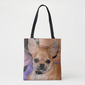 I Love My Chi Chihuahua Photo All Over Print Bags by online_store at Zazzle