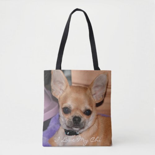 I Love My Chi Chihuahua Photo All Over Print Bags