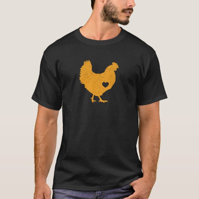 I Love My Chicken Shirt Crazy Orange Hen Poultry (Front)