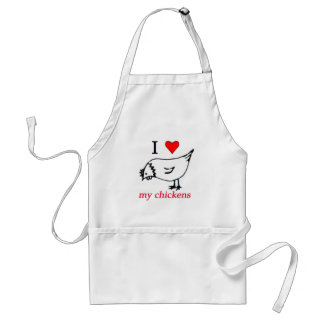 I Love my chickens Adult Apron