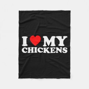 I Love My Chickens, I Heart My Chickens Fleece Blanket