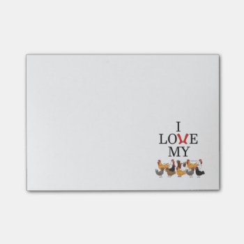 I Love My Chickens Post-it Notes by ChickinBoots at Zazzle