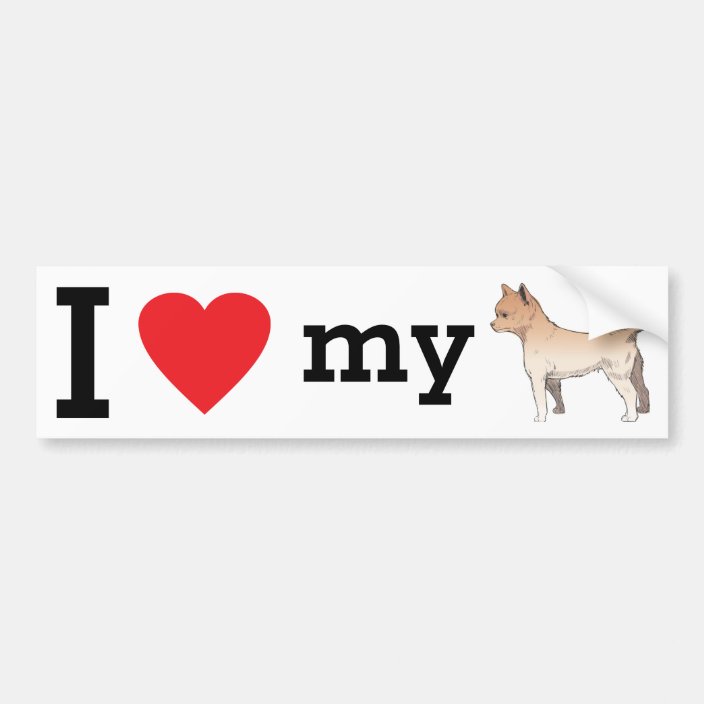 Auto-Magnet „I Love My Chihuahua“ – Knochenform, 5,1 X 17,8 Cm, UV-beschichtet