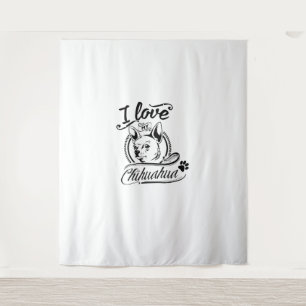 I Love My Chihuahua - Cute Animal Pet Paw Dog Love Tapestry