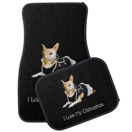 I Love My Chihuahua Dog Black Tan Cute Car Floor Mat