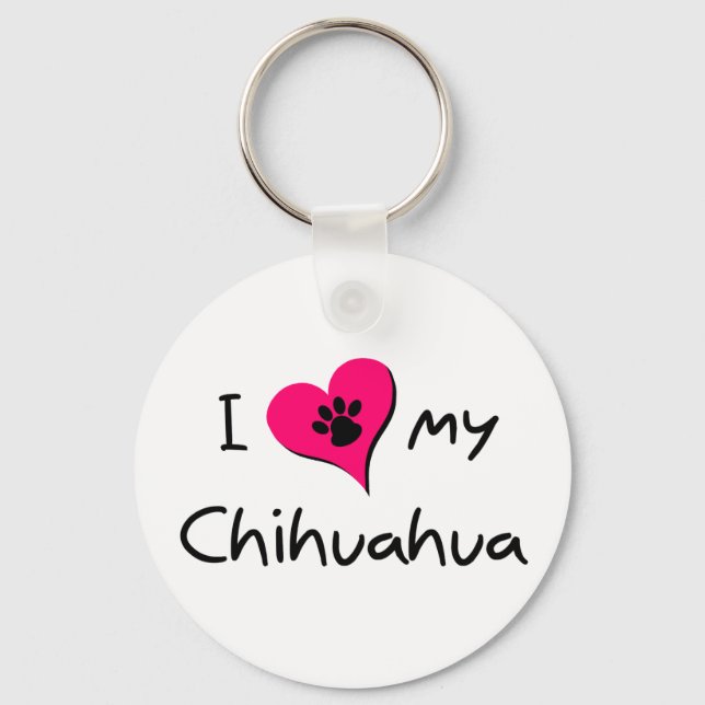 I Love my Chihuahua Keychain (Front)