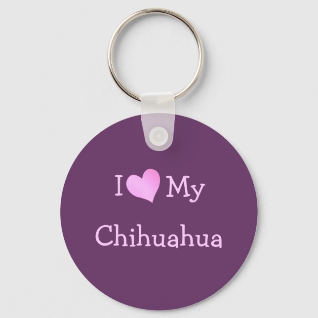 I Love My Chihuahua Keychain (Front)