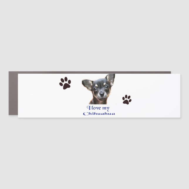 I love my Chihuahua License Plate Car Magnet (Front)