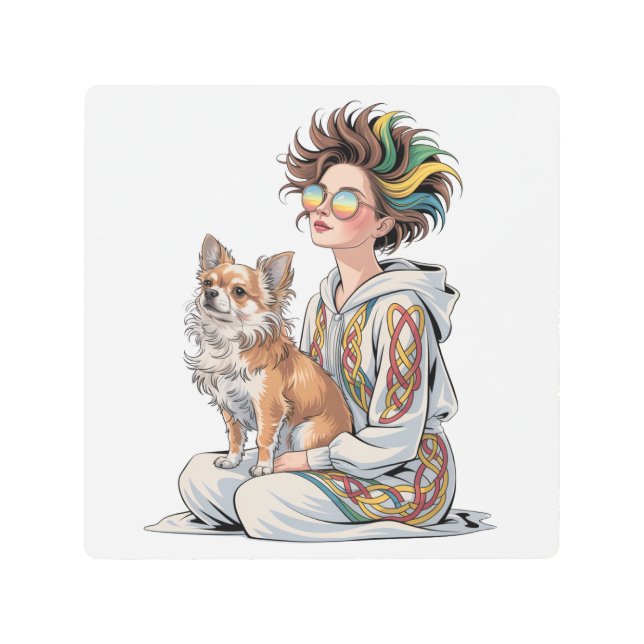  i love my chihuahua  metal print (Front)