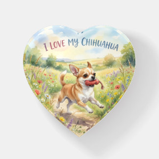 I Love My Chihuahua Paperweight