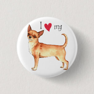 I Love my Chihuahua Pinback Button