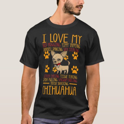 I Love My Chihuahua T shirt Gift For Dog Lover