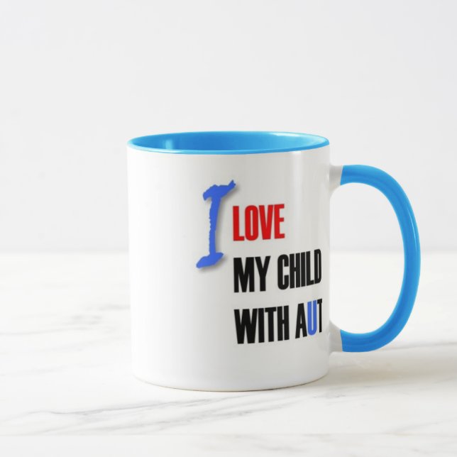 I love my child with autism - unique mug design se (Right)
