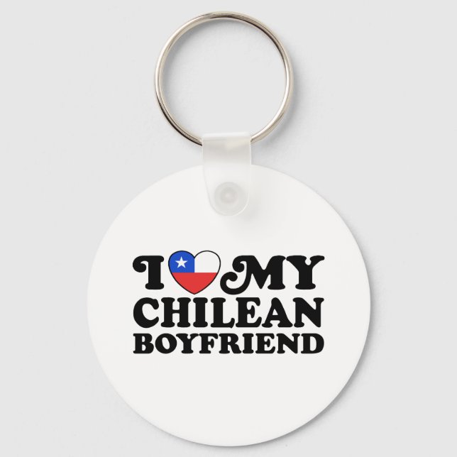 I Love My Chilean Boyfriend Keychain (Front)