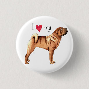 I Love my Chinese Shar-Pei Pinback Button