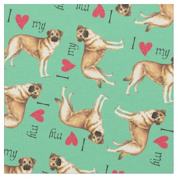 I Love My Chinook Fabric by DogsInk at Zazzle