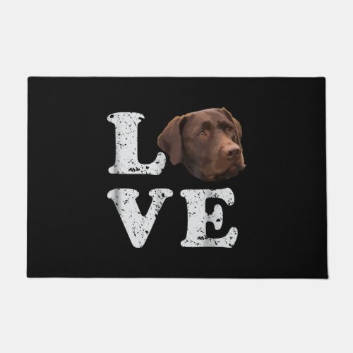 I Love My Chocolate Lab Labrador Retriever Dog Doormat