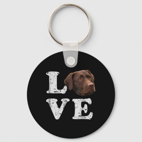 I Love My Chocolate Lab Labrador Retriever Dog Keychain