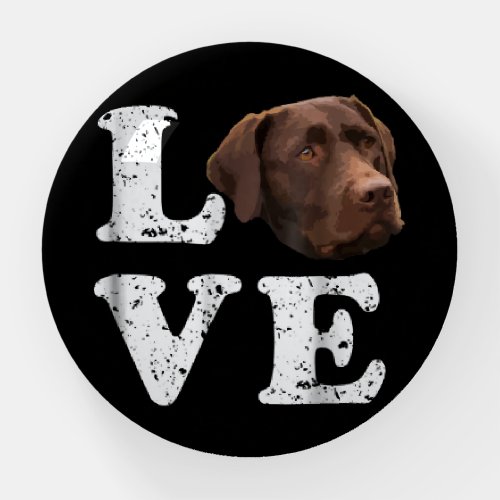 I Love My Chocolate Lab Labrador Retriever Dog Paperweight